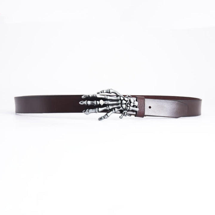 Cintura in pelle da uomo con scheletro punk rock