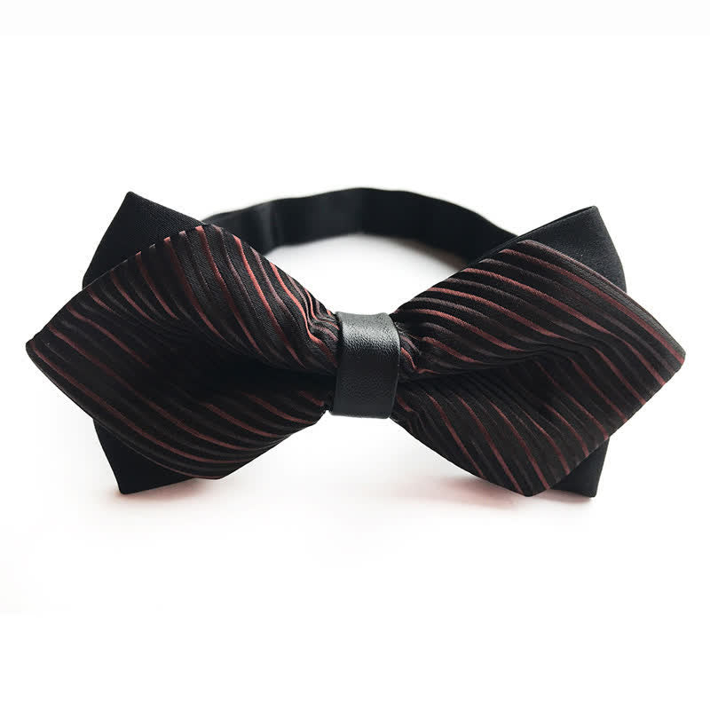 Papillon classico a righe appuntite da uomo - Rosso e nero - image 2