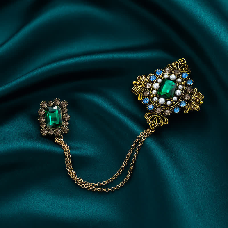 Spilla a catena da palazzo barocco da donna - Verde - image 0