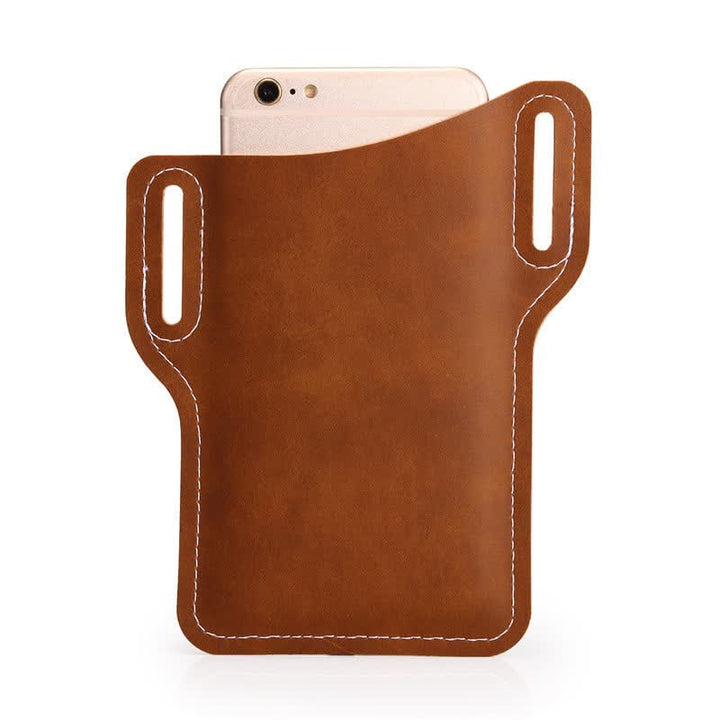 Custodia per cellulare con passante in pelle, cintura, borsa - Marrone chiaro - image 10