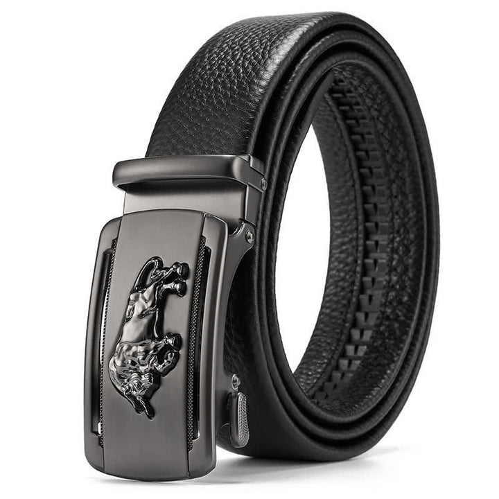 Cintura in pelle con fibbia automatica Fierce Cattle Bull da uomo