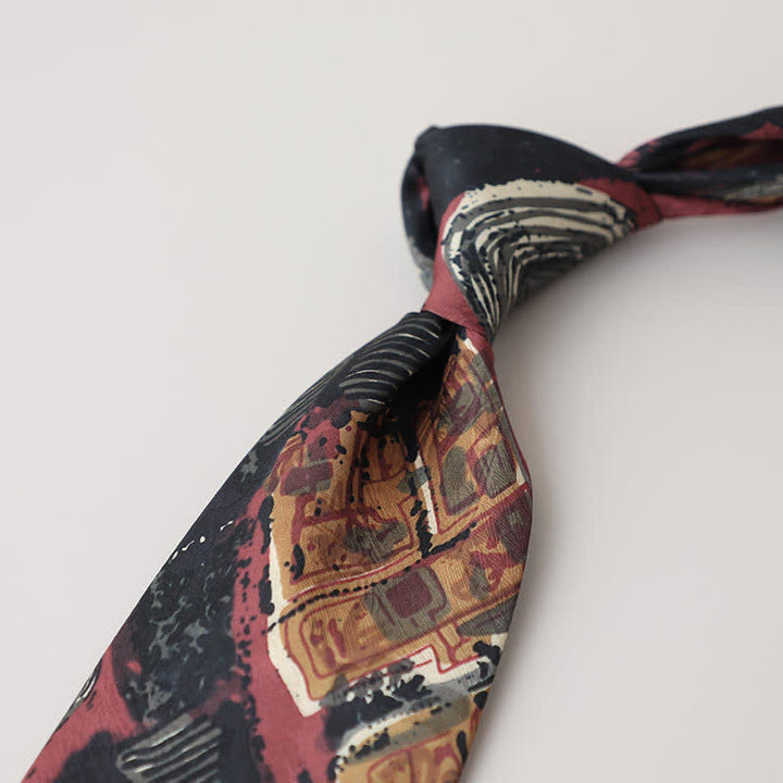Cravatta da uomo con pittura astratta classica