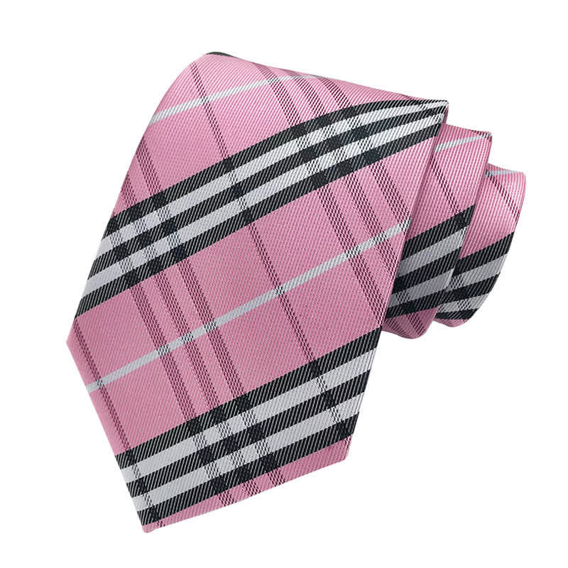 Cravatta classica scozzese da uomo - Rosa - image 16