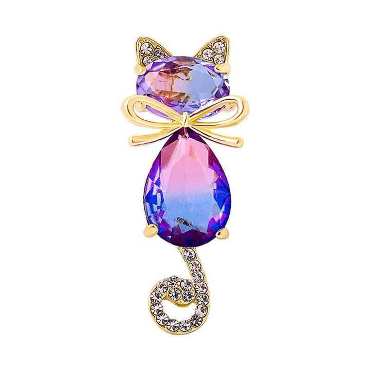 Spilla con strass a forma di gattino carino da donna