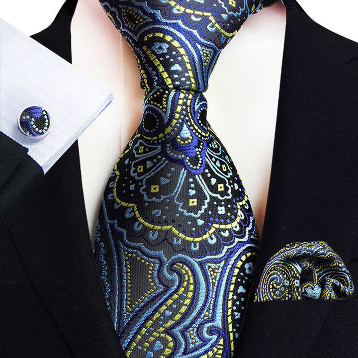 Set di 3 cravatte classiche da uomo con motivo Paisley floreale 