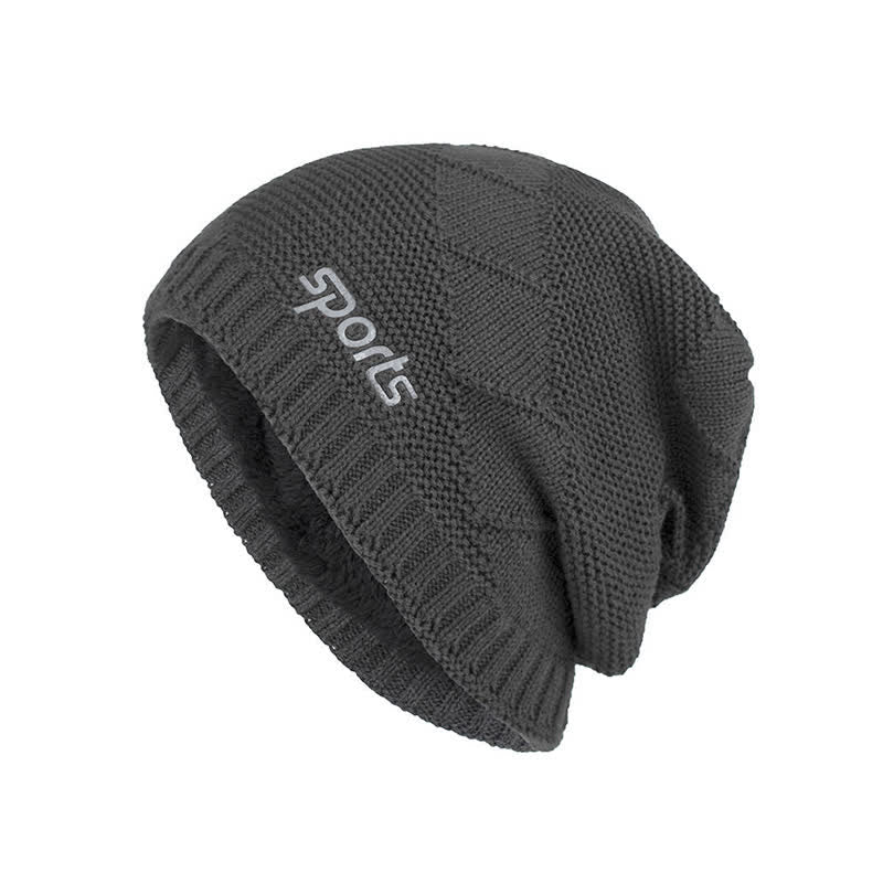 Cappello lavorato a maglia invernale casual in tinta unita - Grigio scuro - Regolabile (21 5/8"-23 5/8") - image 12