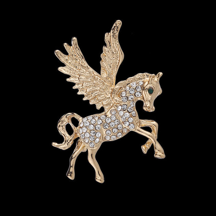 Spilla vintage da uomo con ali di Pegaso