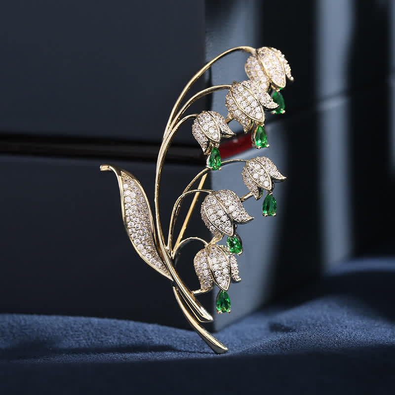 Spilla da donna con mughetto - Verde - image 0