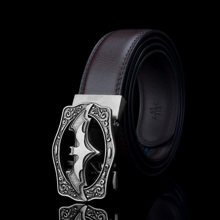 Cintura in pelle con fibbia Bat Hollow da uomo