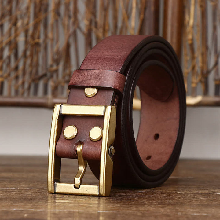 Cintura in pelle da uomo con borchie Tough Guy - Marrone - 46 - image 8