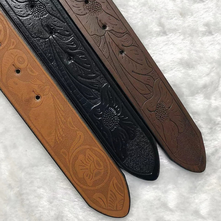 Cintura in pelle vintage Bull &amp; Dual Eagles da uomo