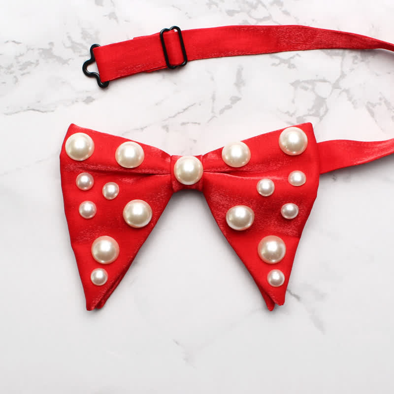 Papillon a punta oversize luminoso con perle