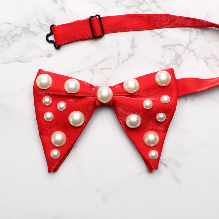 Papillon a punta oversize luminoso con perle