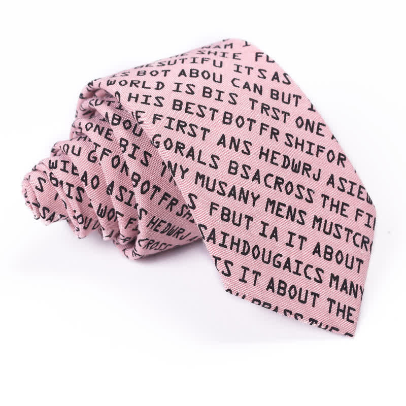 Cravatta casual creativa da uomo con lettere inglesi
