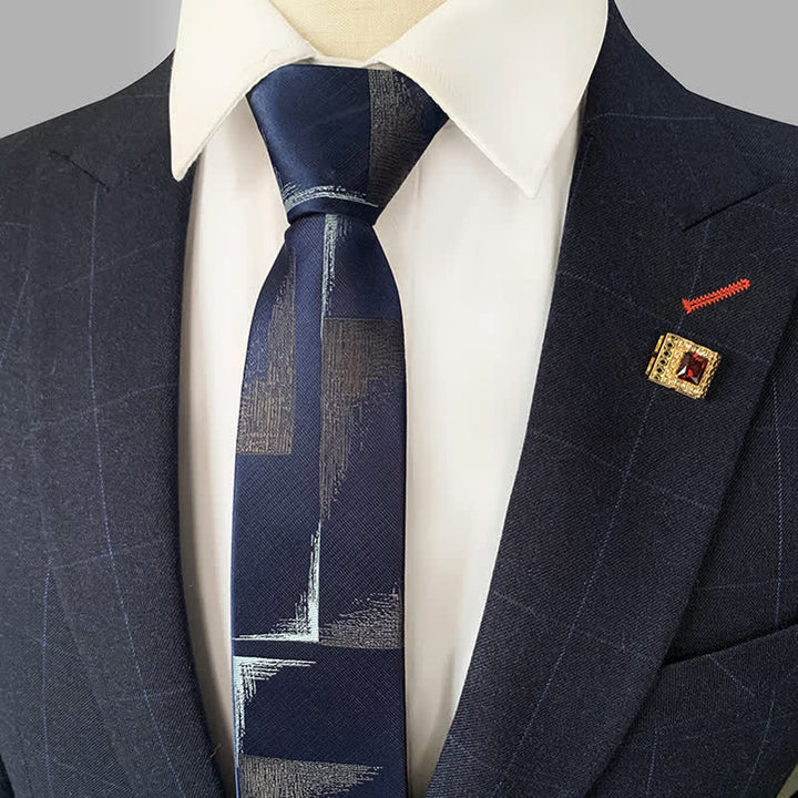 Cravatta Horizon con cerniera blu-grigio da uomo