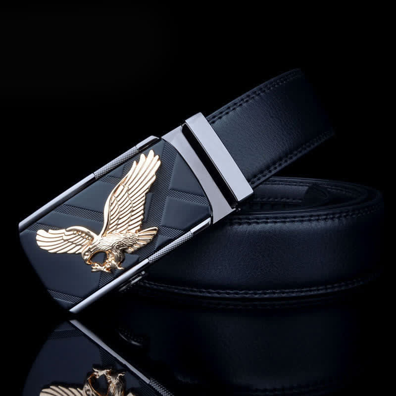 Cintura in pelle con fibbia automatica Animal Eagle da uomo