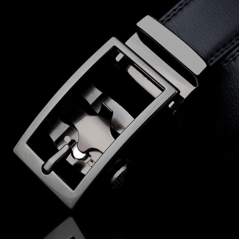 Cintura in pelle con fibbia automatica cava sofisticata da uomo - image 8