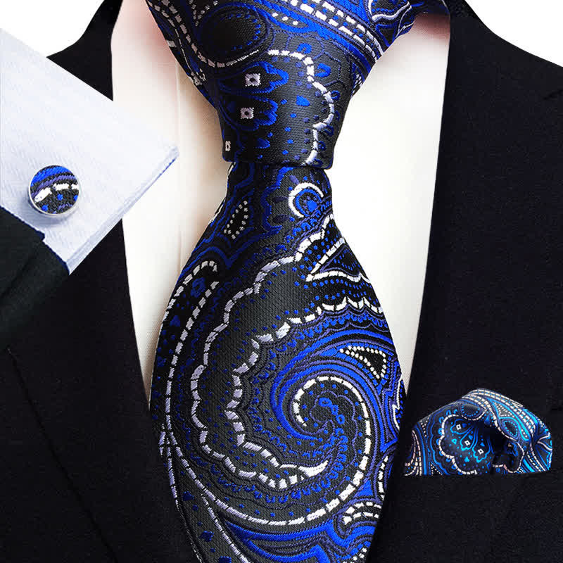 Set di 3 cravatte classiche da uomo con motivo Paisley floreale 