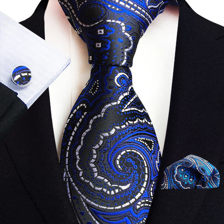 Set di 3 cravatte classiche da uomo con motivo Paisley floreale 