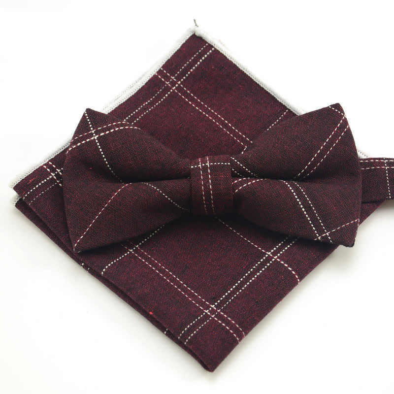 Set di 2 papillon classici a quadri da uomo