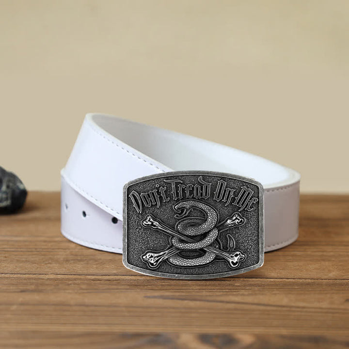 Cintura in pelle con fibbia Attitude Skull Rattlesnake fai da te da uomo