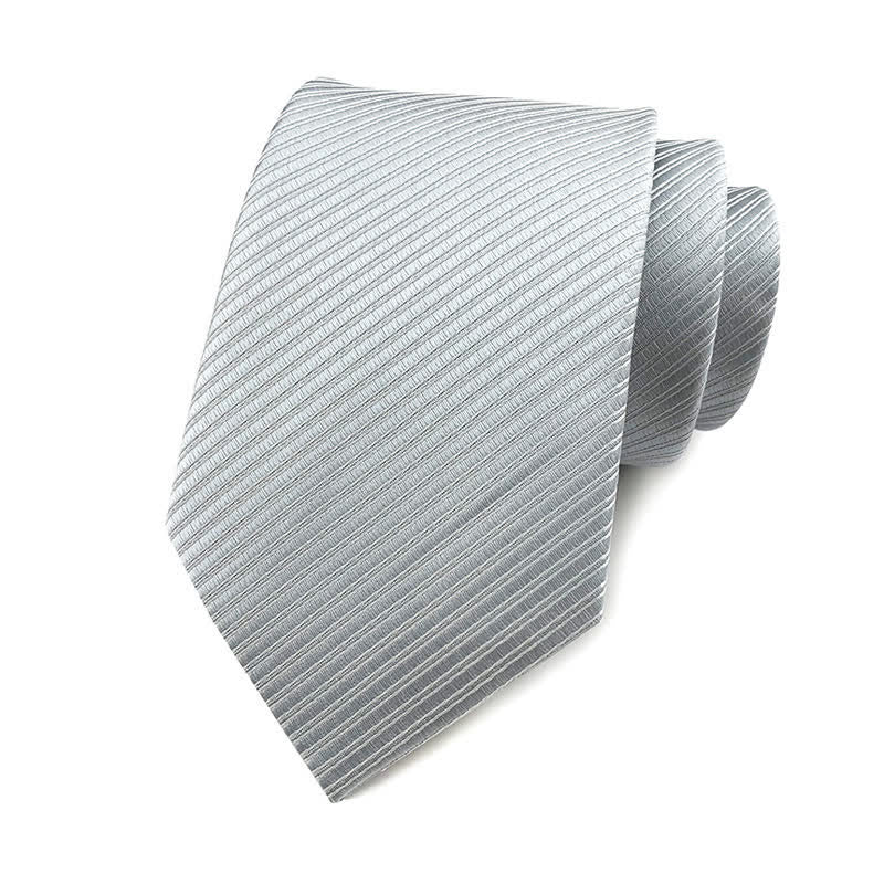 Cravatta da lavoro discreta in twill tinta unita da uomo - Bianco - image 7
