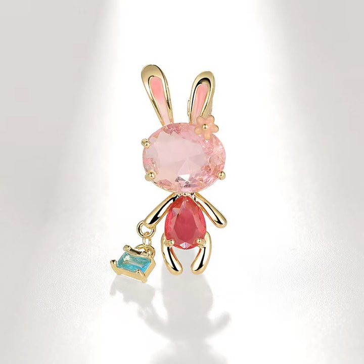Spilla da donna a forma di coniglietto rosa
