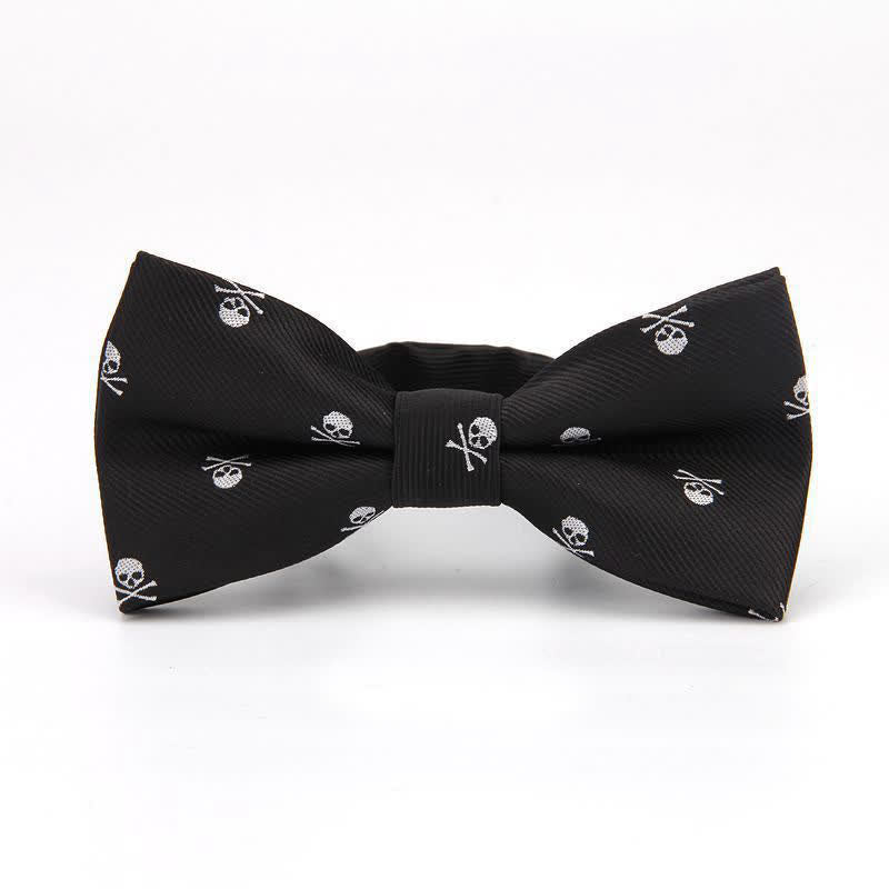 Papillon da uomo con ossa incrociate e scheletro di Halloween - Bianco e nero - image 3