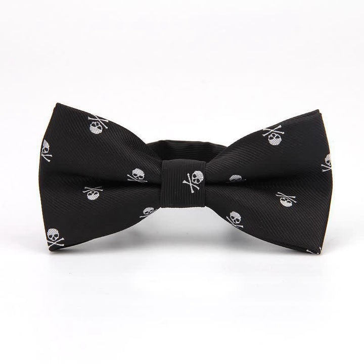 Papillon da uomo con ossa incrociate e scheletro di Halloween - Bianco e nero - image 3