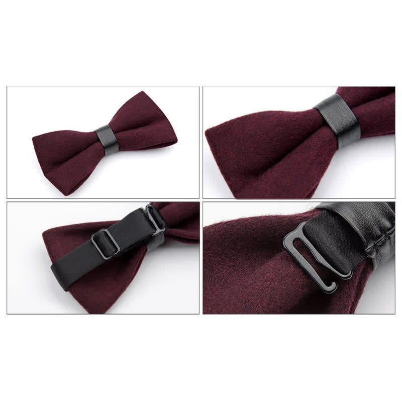 Papillon vintage in lana tinta unita da uomo