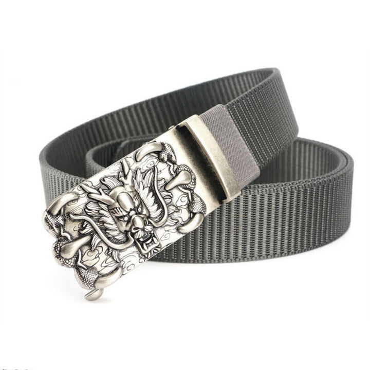 Cintura in nylon con decorazione drago casual da uomo