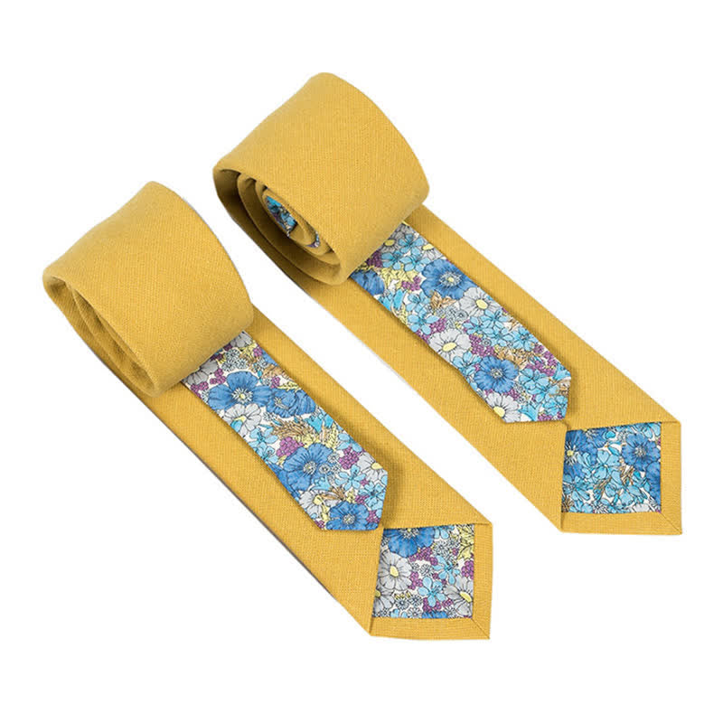 Cravatta da uomo con motivo patchwork floreale a quadri