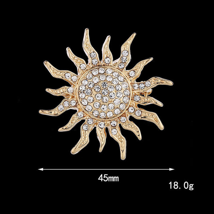 Spilla da uomo con strass a raggiera luminosa