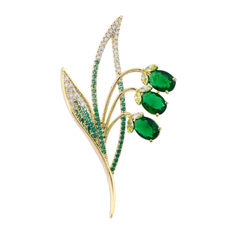 Spilla da donna con fiore di campana e mughetto
