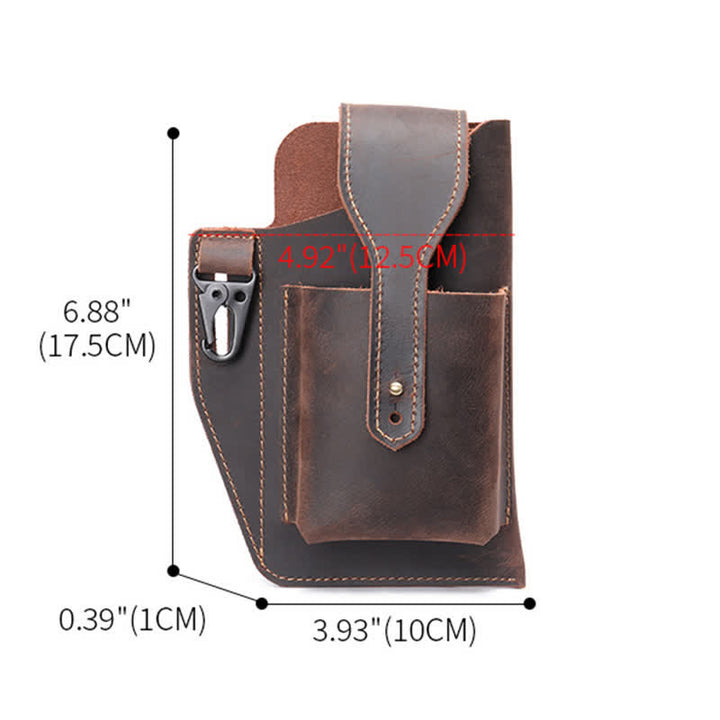 Borsa a tracolla in pelle Crazy Horse minimalista per telefono - image 11