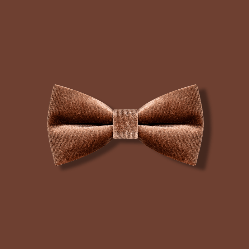 Papillon in velluto color caramello da uomo - Marrone caramello - image 1