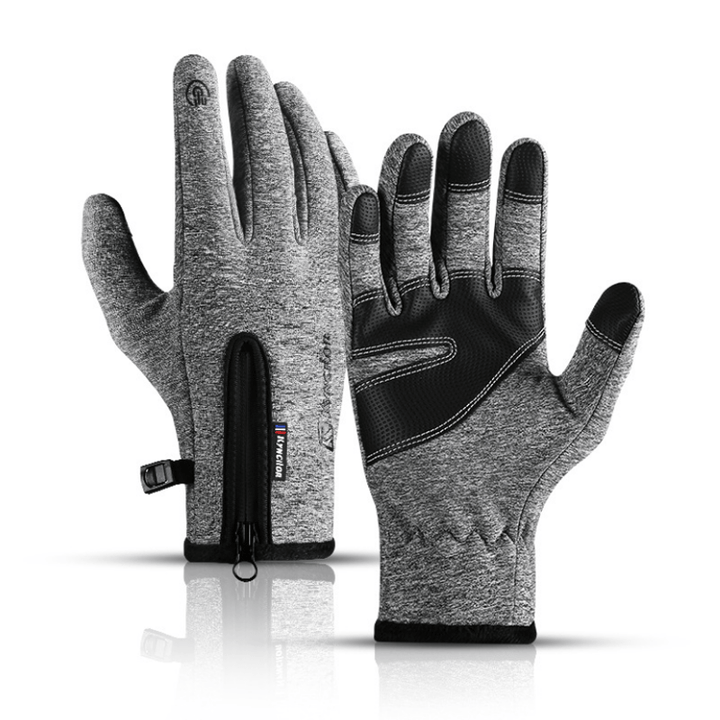 Guanti tattici impermeabili con cerniera per ciclismo all'aperto - Grigio - Grande - image 14