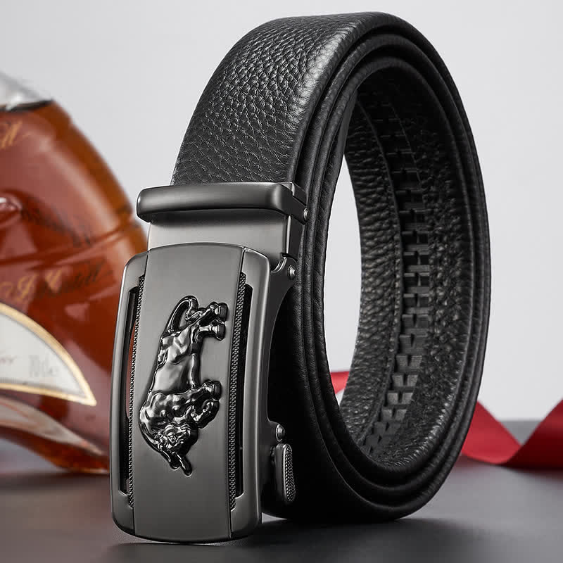 Cintura in pelle con fibbia automatica Fierce Cattle Bull da uomo