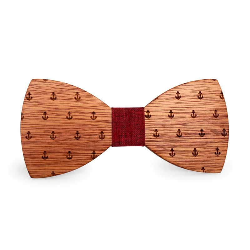Papillon in legno con ancora da barca nautica da uomo - image 3