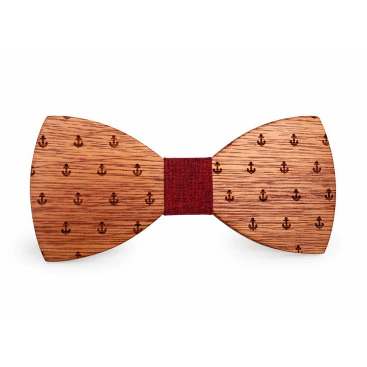 Papillon in legno con ancora da barca nautica da uomo - image 3