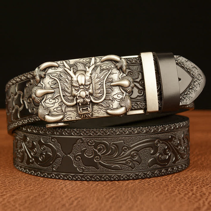 Cintura in pelle Mighty Dragon Claw da uomo - Argento e nero - 46 - image 18