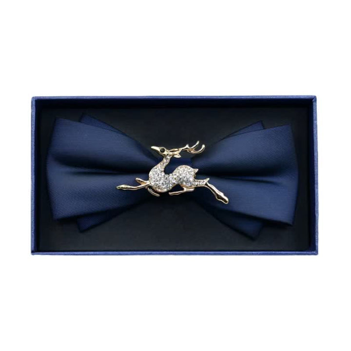 Papillon da uomo in metallo opaco con strass