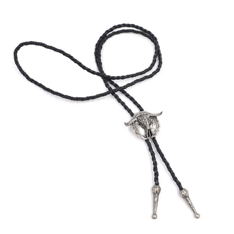 Cravatta Bolo con testa di toro del rodeo del selvaggio Western