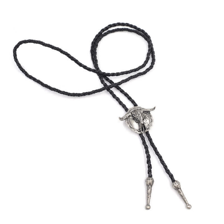 Cravatta Bolo con testa di toro del rodeo del selvaggio Western
