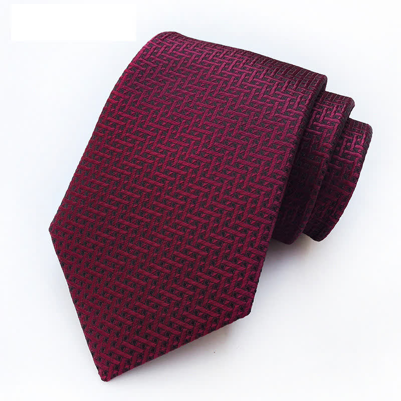 Cravatta da uomo con geometria stravagante rosso scuro - Rosso scuro - image 0