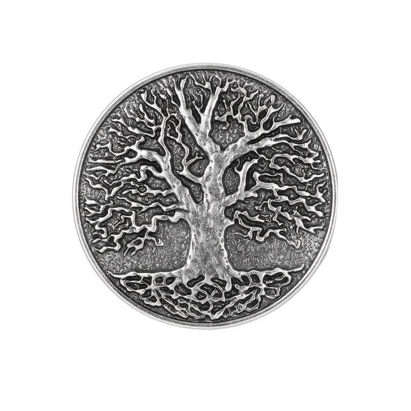 Cintura in pelle con fibbia rotonda fai da te con albero della vita da uomo