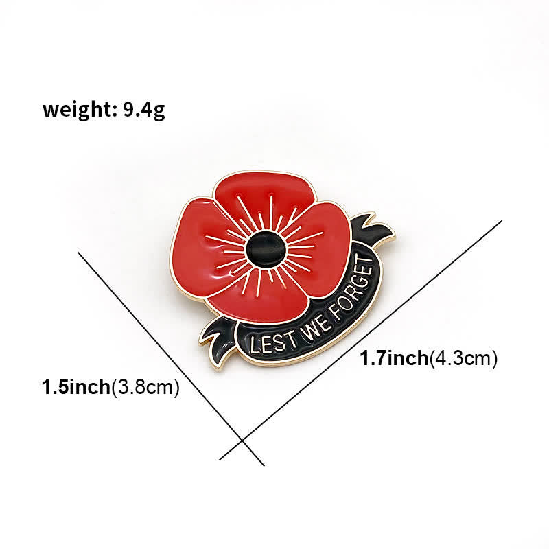 Spilla unisex Lest We Forget Poppy da 3 pezzi