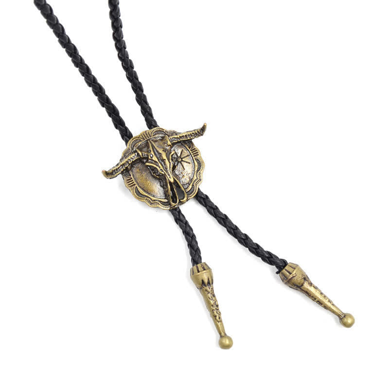 Cravatta Bolo con testa di toro del rodeo del selvaggio Western