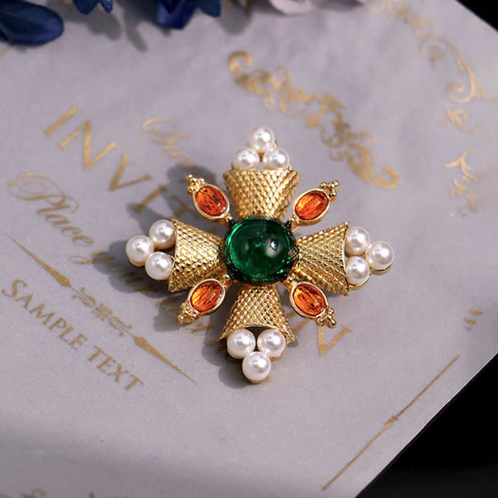 Spilla da donna con perle e croce barocca imperatrice - image 5