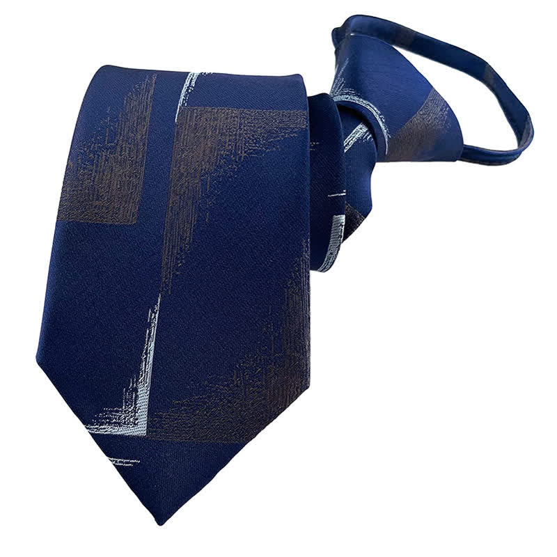 Cravatta Horizon con cerniera blu-grigio da uomo